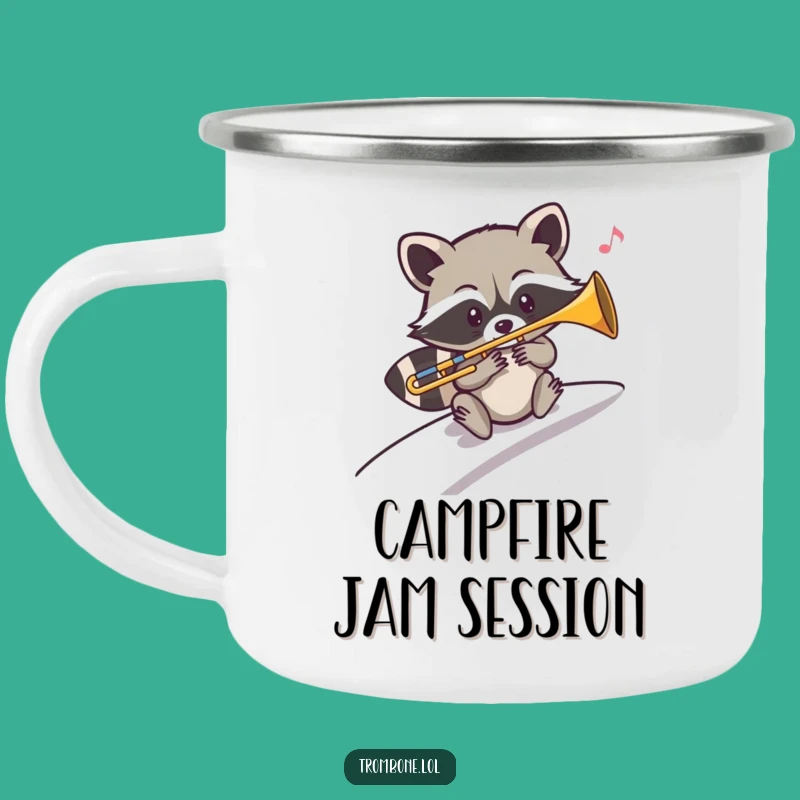 Funny Raccoon Jazz Trail Mug - Outdoor Music Lover Gift