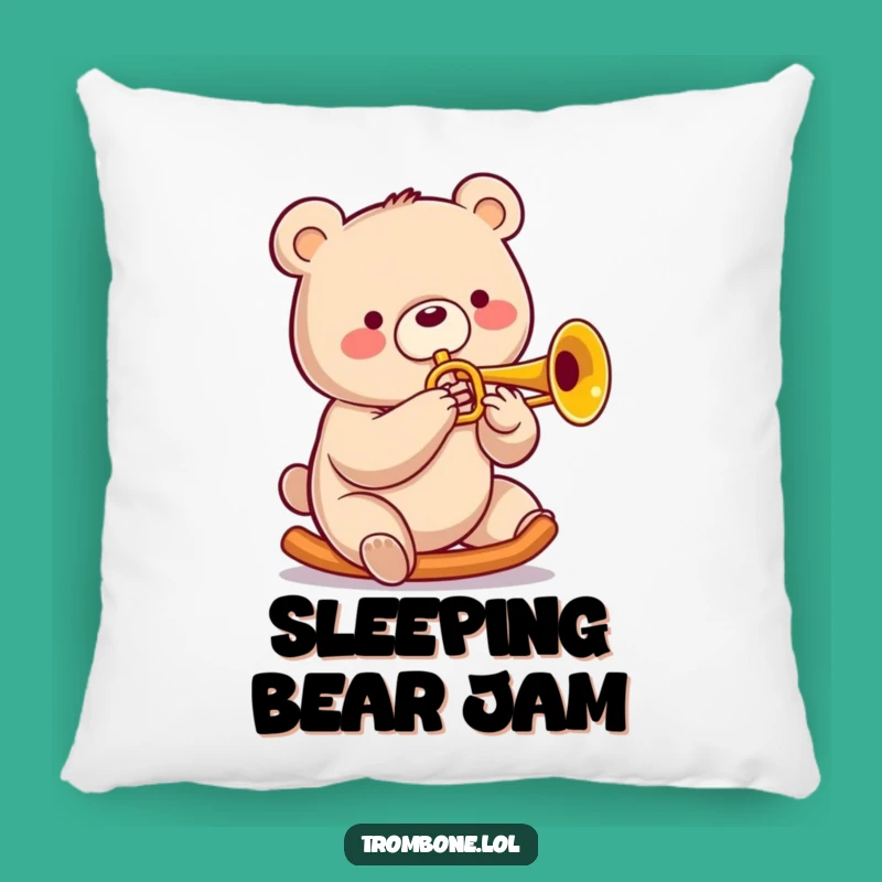 Funny Bear Trombone Pillow - Cozy Up with a Jazzy Tune!