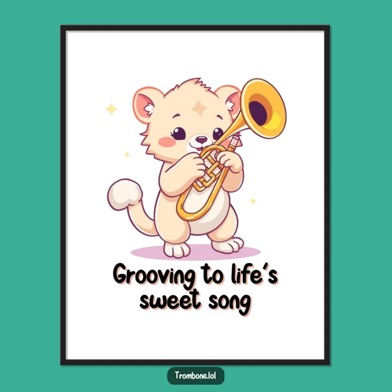 Free Printable Wall Art: Bouncy Trombone Creature for a Rhythmic Downloadable Gift