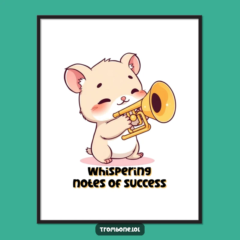 Free Printable Wall Art: Shy Trombone Creature for a Gentle Downloadable Gift