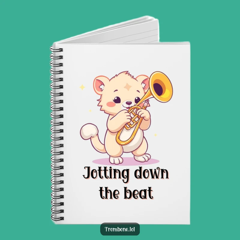 Funny Bouncy Paw Trombone Notebook: Rhythmic Creature Journal for Musicians
