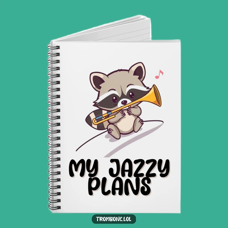 Funny Raccoon Jazz Slide Notebook - Jot Down Melodies Gift
